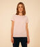 Camiseta LA RECTA de algodón con cuello redondo para mujer rosa SALINE