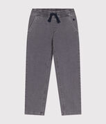 Pantalón regular de tejido vaquero sostenible para niño gris GRIS DELAVE