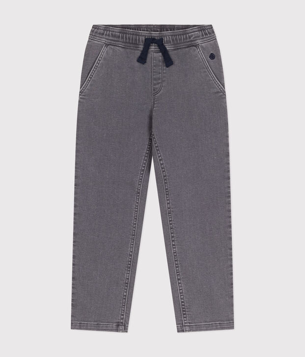 Pantal&oacute;n regular de tejido vaquero sostenible para ni&ntilde;o gris
