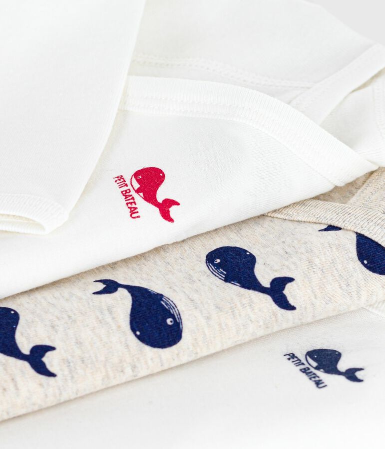 Juego de bodies cruzados y estampados de manga larga de algod&oacute;n para beb&eacute; multicolor