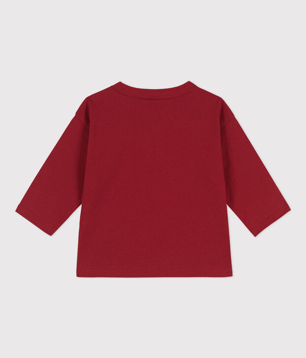 Camiseta de algod&oacute;n de manga larga para beb&eacute; rojo