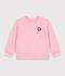 Sudadera infantil lisa de algod&oacute;n rosa