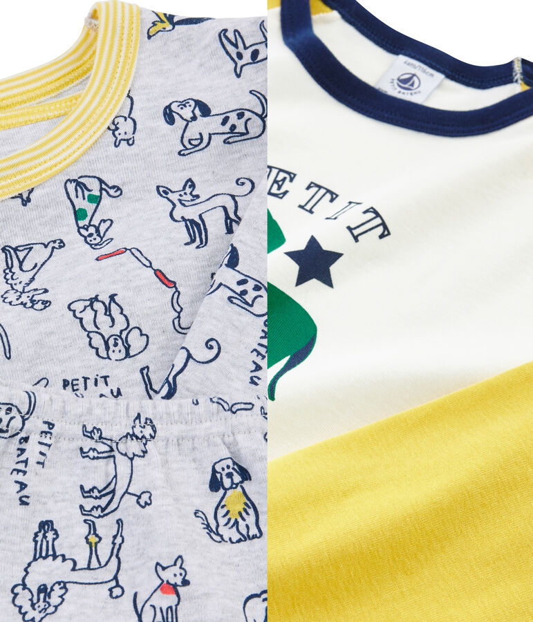 D&uacute;o de pijamas de punto para ni&ntilde;o multicolor