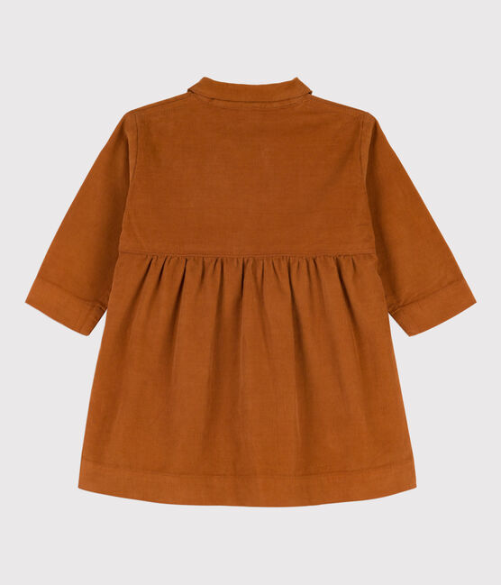 Vestido de micro pana de manga larga para bebé marron ECUREUIL