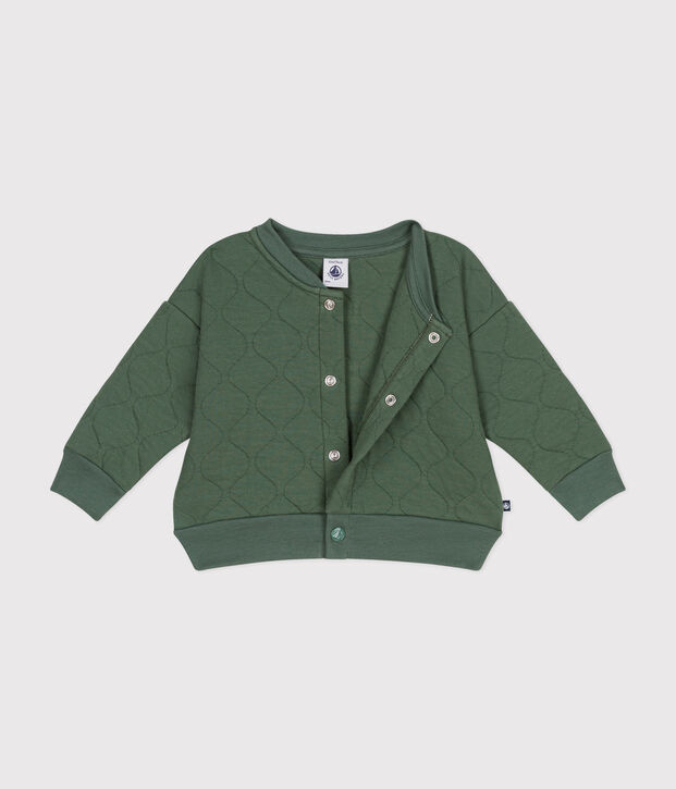 Chaqueta de punto de t&uacute;bico acolchado para beb&eacute; verde