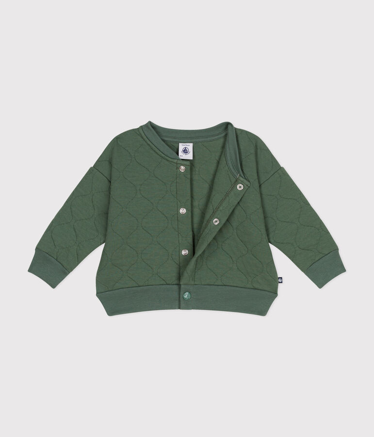 Chaqueta de punto de t&uacute;bico acolchado para beb&eacute; verde