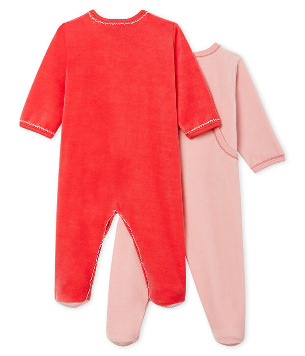 D&uacute;o de pijamas de terciopelo para beb&eacute; multicolor