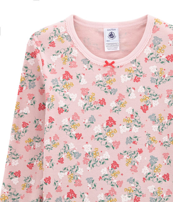 Piajama para niña corte ajustado rosa JOLI/blanco MULTICO
