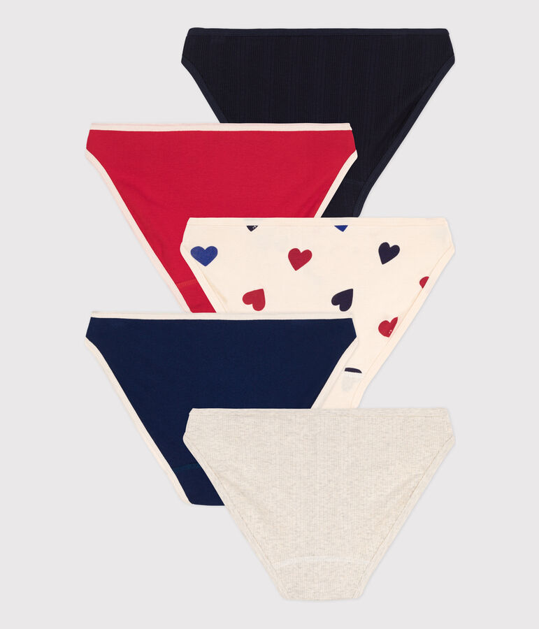 Juego de 5 braguitas de algod&oacute;n para mujer variante 1