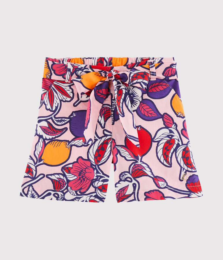 Bermudas de ni&ntilde;a rosa PATIENCE/blanco MULTICO