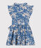 Vestido estampado de popelina sin mangas para niña azul BEACH/ MULTICO