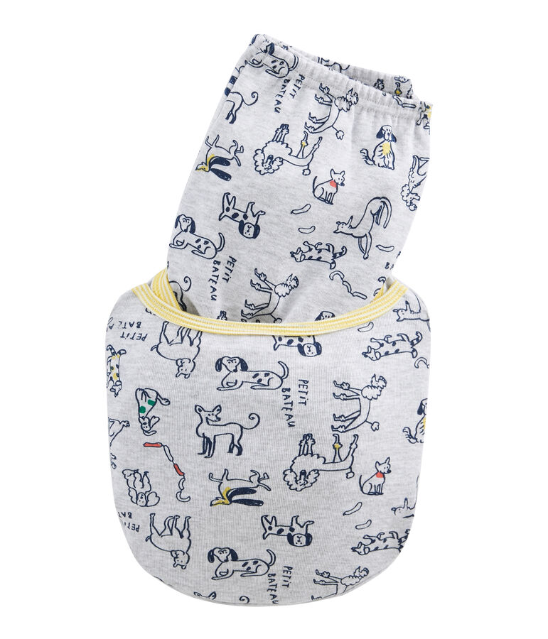 Pijama de punto para ni&ntilde;o gris BELUGA/blanco MULTICO