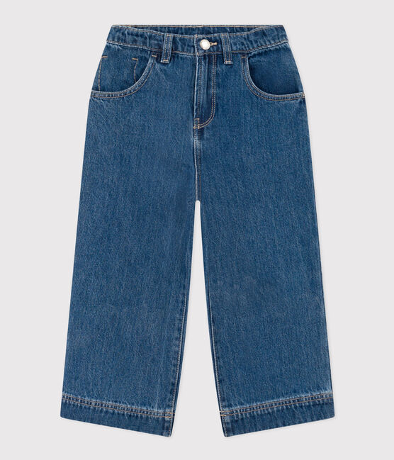 Pantalón de tejido vaquero 100 % sostenible para niña azul DENIM BLEU