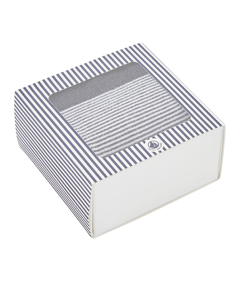 Calcetines a media ca&ntilde;a de mujer azul/blanco