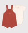 Conjunto de peto de punto flameado para bebé marron FAMEUX