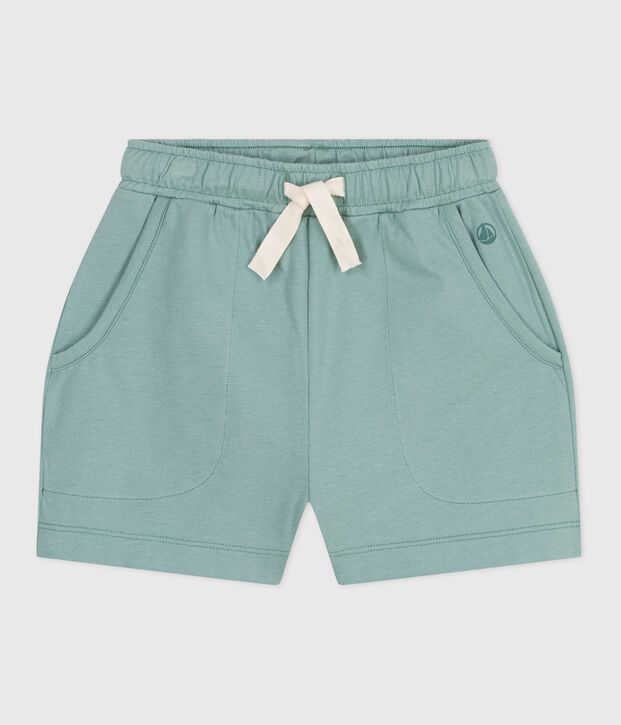 Shorts infantiles de algod&oacute;n liso verde