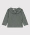 Blusa de punto flameado de manga larga para bebé verde THUYA