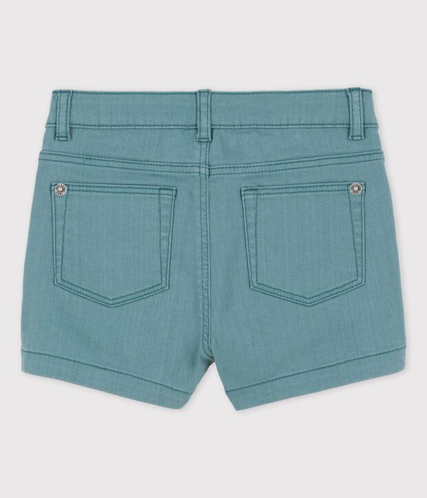 Shorts de tejido vaquero para ni&ntilde;a verde