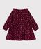 Vestido infantil de manga larga de terciopelo con flores rojo/multicolor