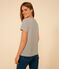 Camiseta La Recta de algodón a rayas con cuello redondo para mujer  blanco AVALANCHE/azul SMOKING