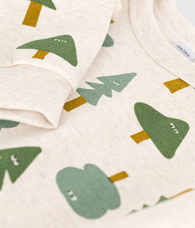 Sudadera de felpa para ni&ntilde;o beige/multicolor