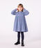 Vestido infantil estampado de pana de manga larga azul ADRIATIC/ MULTICO
