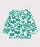 Sudadera con estampado vegetal de muletón de bebé blanco MARSHMALLOW/verde GAZON