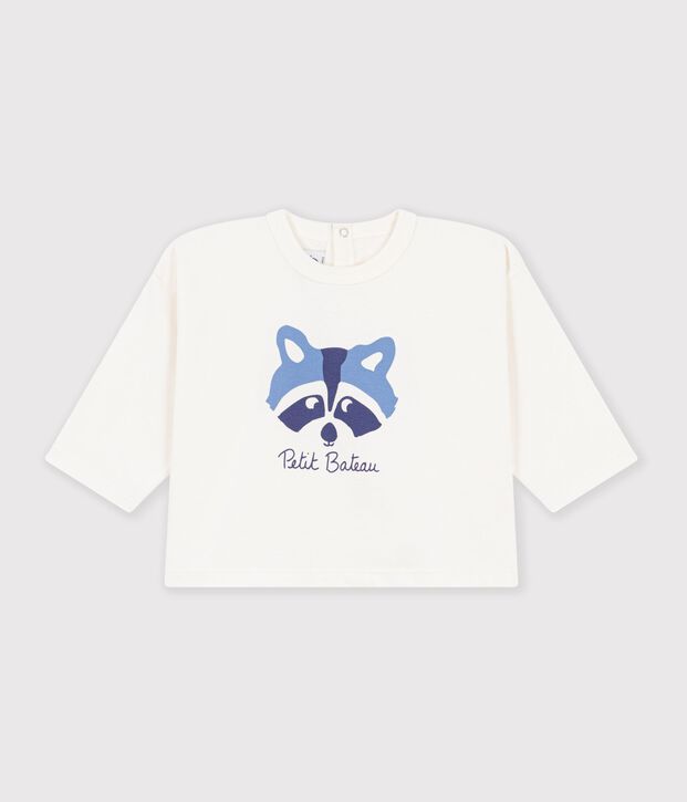 Camiseta de algod&oacute;n de manga larga lisa con estampado para beb&eacute; MILK