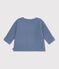 Cardigan b&eacute;b&eacute; tricot point mousse en coton uni azul