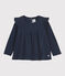 Blusa de algodón de bebé. azul SMOKING/blanco MARSHMALLOW