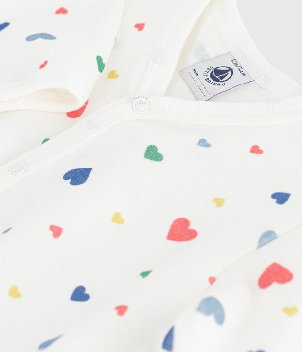 Pijama sin pies de algod&oacute;n estampado para beb&eacute; blanco/multicolor