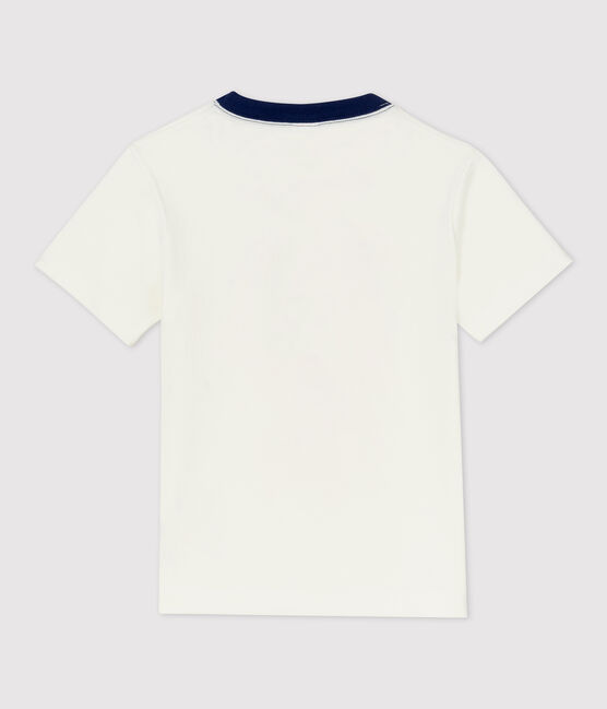 Camiseta de manga corta de algodón de niño blanco MARSHMALLOW