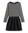 Robe bi-matière manches longues femme negro CITY/beige COQUILLE