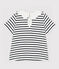 Blusa de manga corta de algodón de bebé niña blanco MARSHMALLOW/azul SMOKING