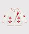 C&aacute;rdigan de punto tricotado de lana y algod&oacute;n con estampados jacquard para beb&eacute; blanco/rojo