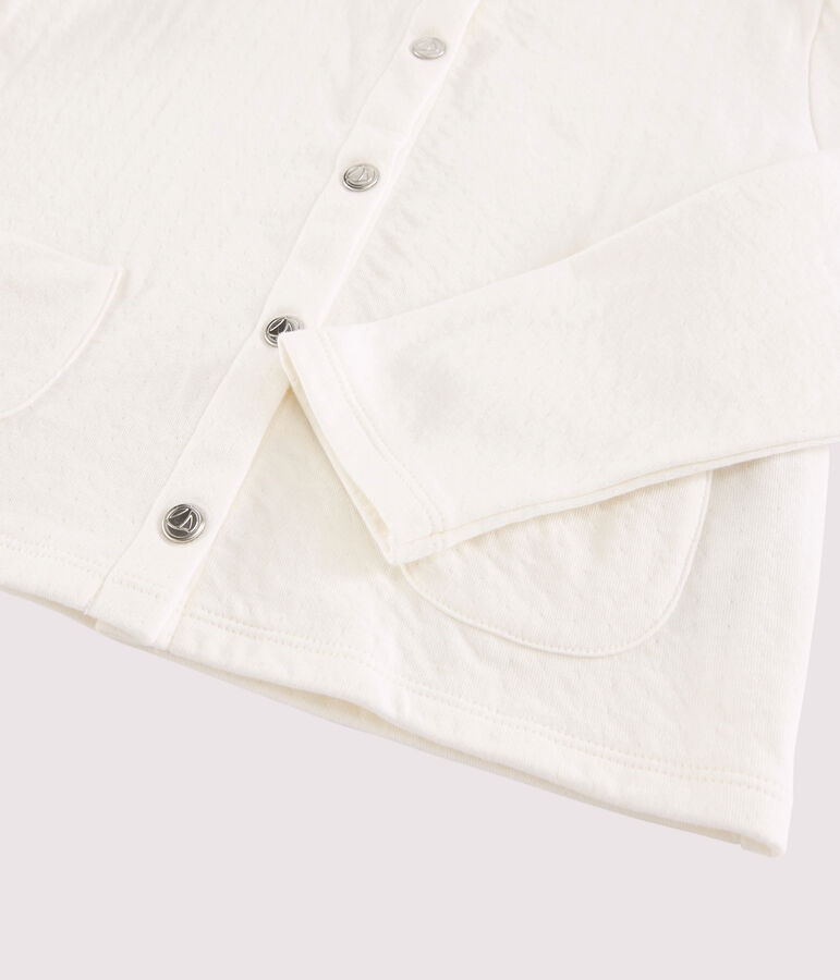 Rebeca de tejido tubular de ni&ntilde;a blanco MARSHMALLOW