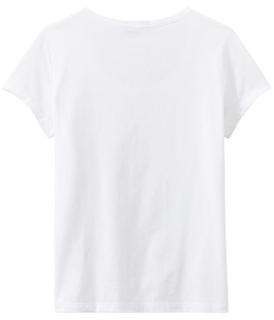 Camiseta en jersey ligero con cuello redondo para mujer blanco ECUME