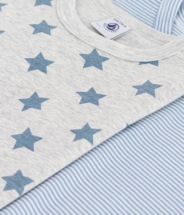Juego de camisetas infantiles de algod&oacute;n de manga corta con estampado de estrellas multicolor