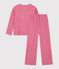 Pijama de terciopelo liso para mujer rosa