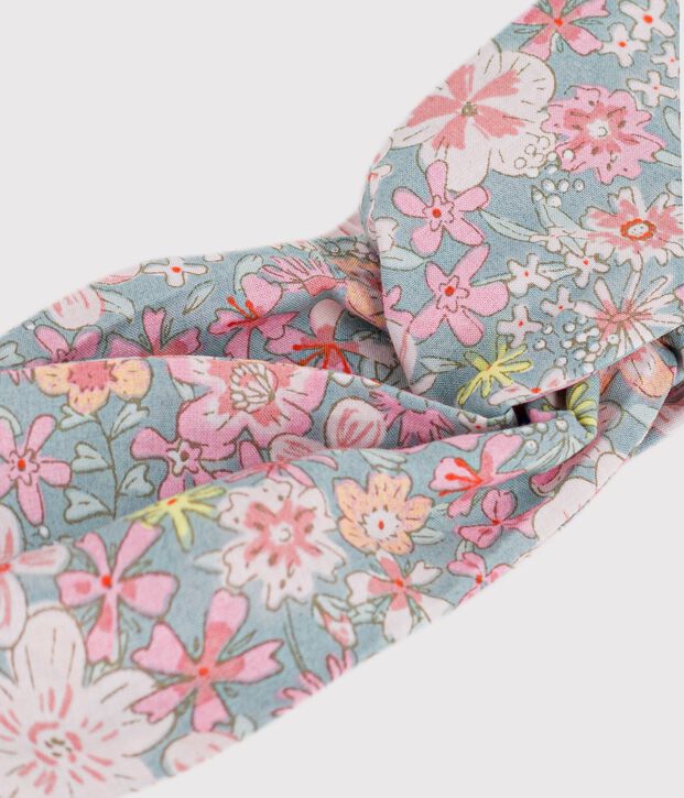 Cinta de popelina con estampado de flores para beb&eacute; ni&ntilde;a azul/multicolor