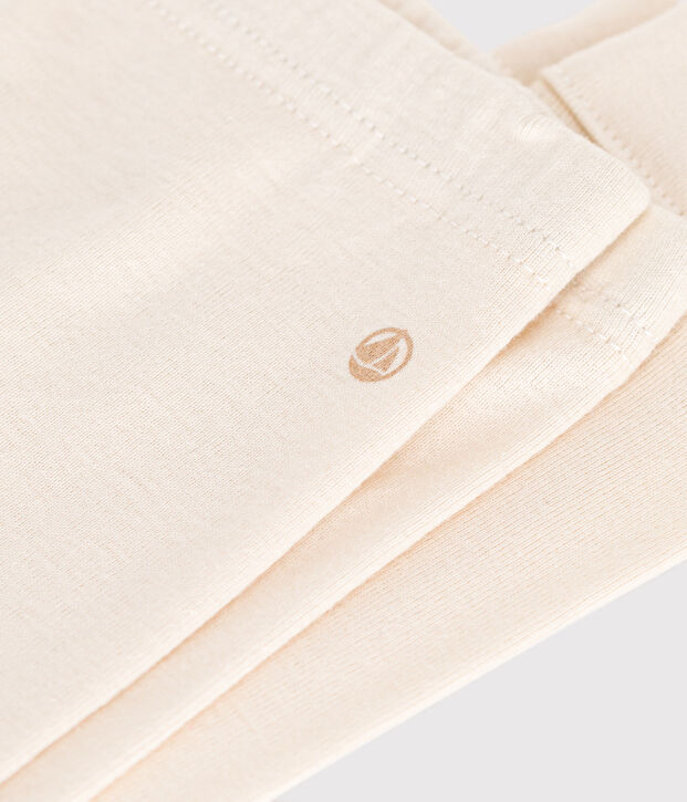 Leggings lisos de algod&oacute;n para beb&eacute; crudo