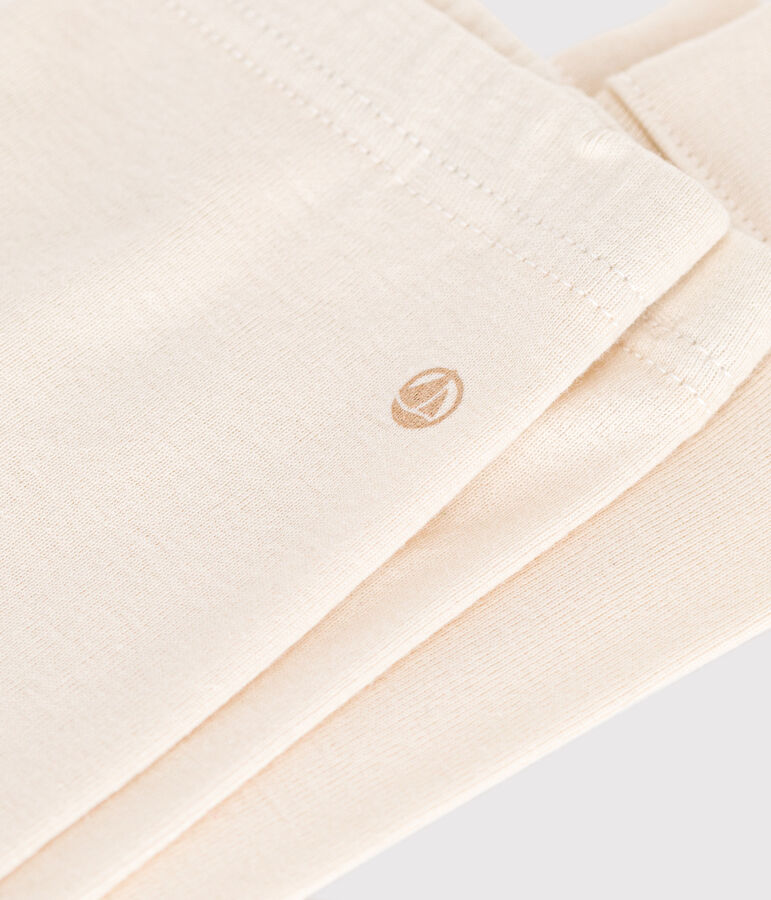 Leggings lisos de algod&oacute;n para beb&eacute; crudo