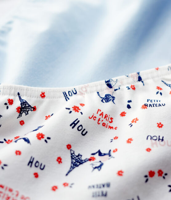 Juego de 2 braguitas con estampado de París de niña de algodón orgánico variante 1