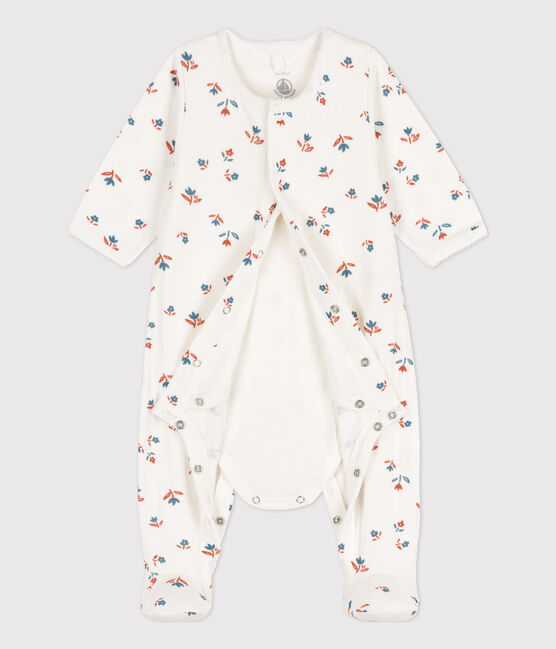 Bodyjama de túbico con flor para bebé blanco MARSHMALLOW/blanco MULTICO