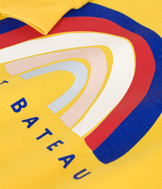 Sudadera infantil de mulet&oacute;n ligero amarillo