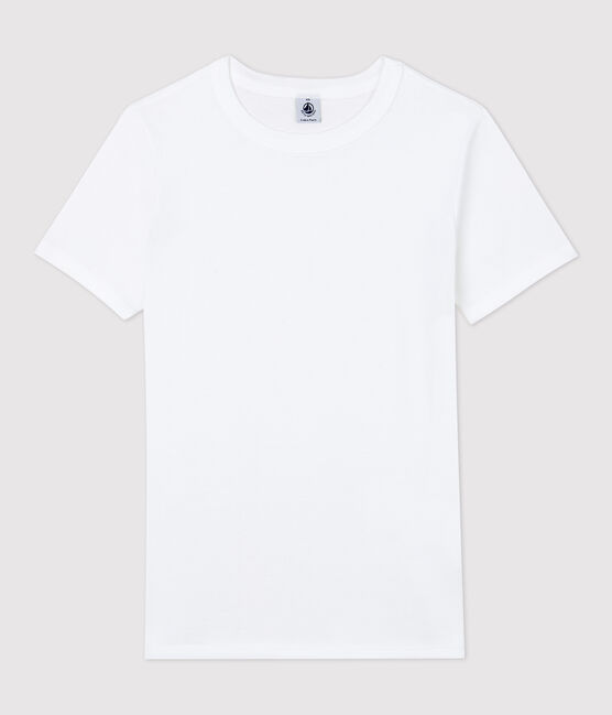 Camiseta de cuello redondo emblemática de algodón de mujer blanco ECUME