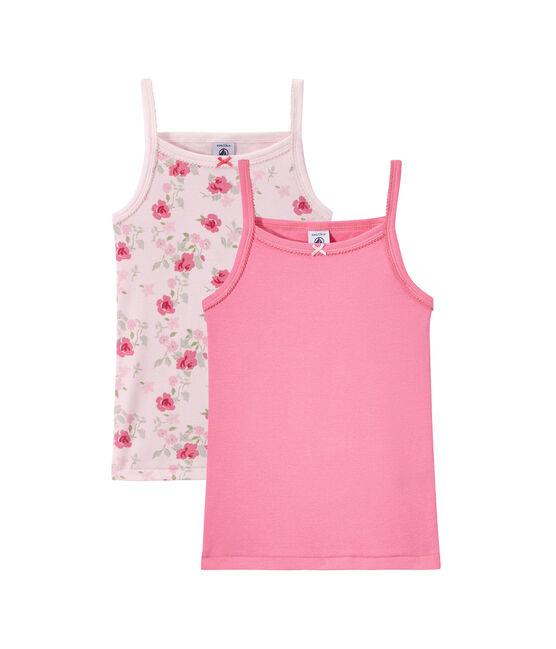 Lote de 2 camisetas de tirante fino para niña blanco LOT