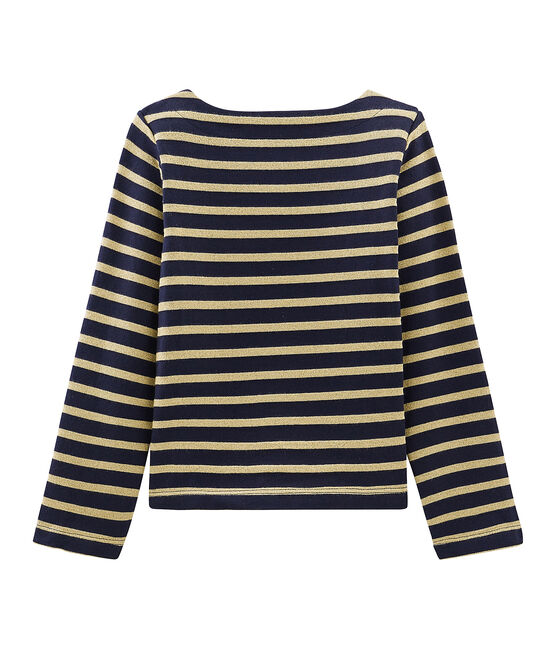 Jersey marinero de manga larga para niña azul SMOKING/marron BRINDILLE BRILLANT