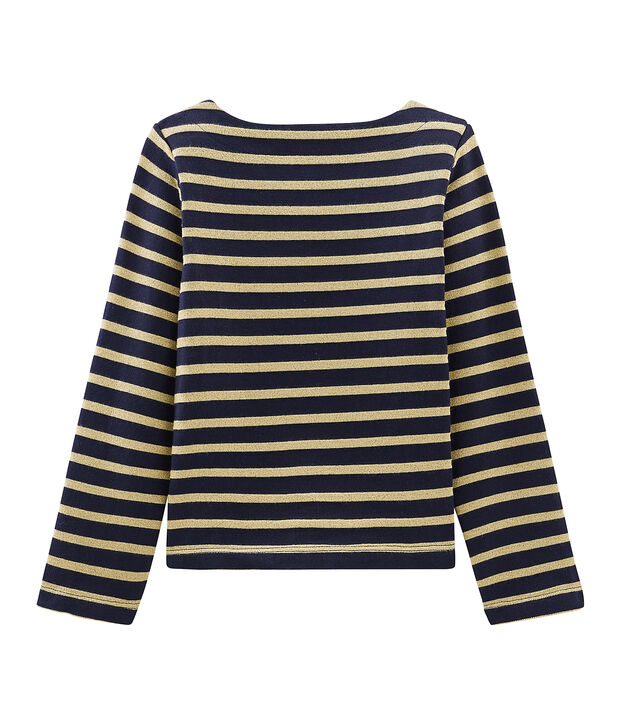 Jersey marinero de manga larga para ni&ntilde;a azul/marron