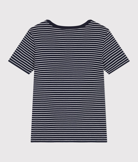Camiseta Icónica de algodón a rayas para mujer azul SMOKING/blanco MARSHMALLOW